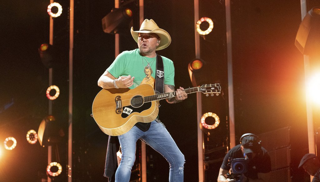 Jason Aldean performs during the 2023 Country Music Awards Fest on Saturday, June 10, 2023, at Nissan Stadium in Nashville, Tennessee. (Photo by Amy Harris/Invision/AP)